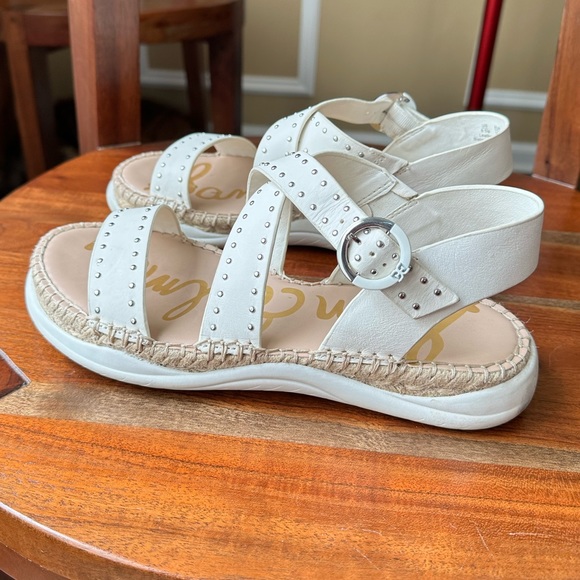 Sam Edelman Bright White Janette Criss-Cross Sandals - Picture 6 of 13